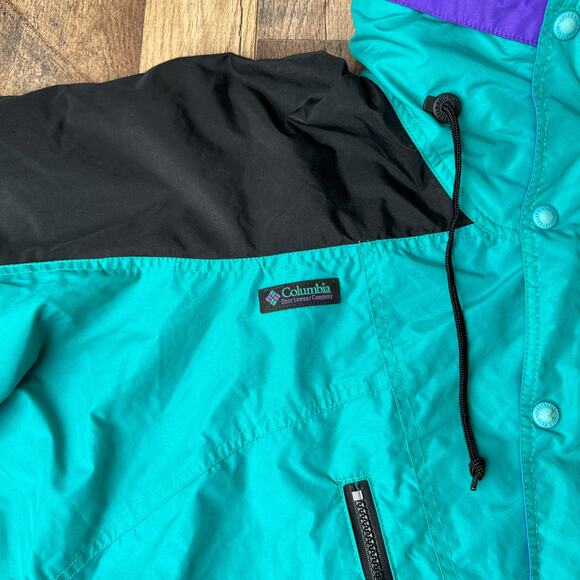 Vintage 90s Columbia Anorak Jacket Men's Large Green Water‎ Resistance 5276 - Picture 5 of 16